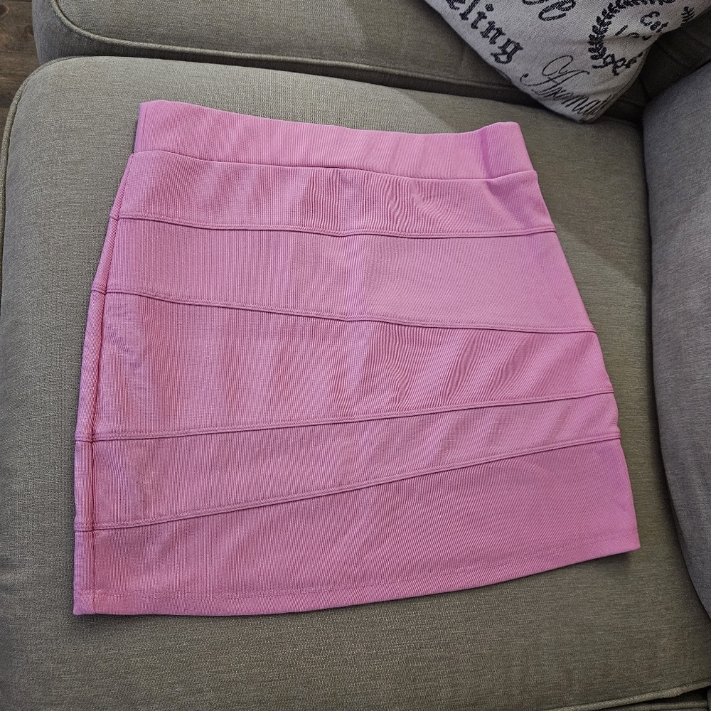 Streetwear Society pink stretch bodycon mini skirt